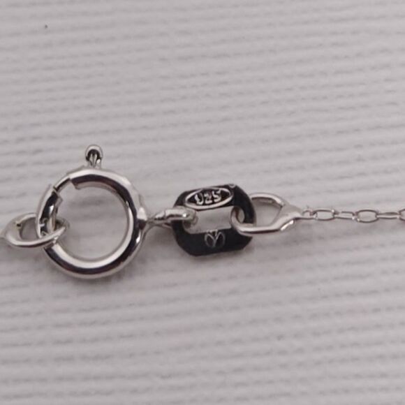 Simulated Diamond Knotted Cross Pendant with ITALIAN sterling silver chain - Picture 7 of 9